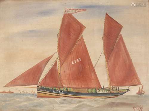 Late 19th Century school,study of The Lowestoft Trawler Our ...