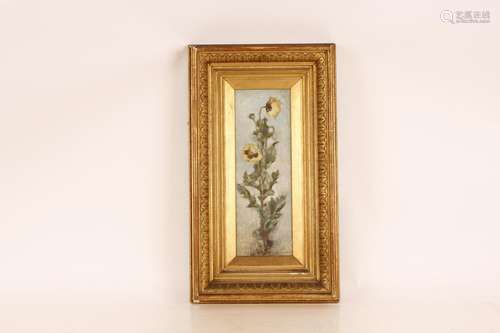 19th Century school,study of yellow poppies, indistinctly si...