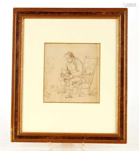 Attributed to William Mulready 1786-1803,man seated in front...