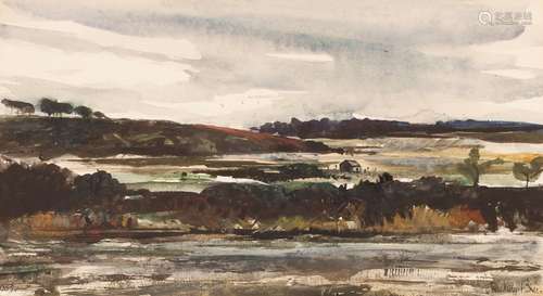 John Knapp-Fisher 1931-2015, landscape study, sign