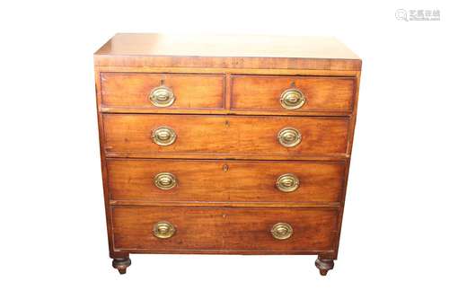 A Georgian mahoganychest, fittedtwo short and three long dra...