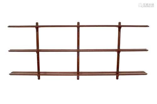 A set of 19th Century mahogany hanging wall shelves,189cm wi...