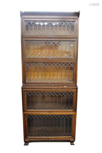 A 1920s oak five sectionGlobe Wernicke type bookcase,of grad...