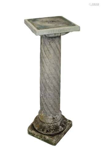 A 19th Centurycarved stone column,(possibly a sundial plinth...