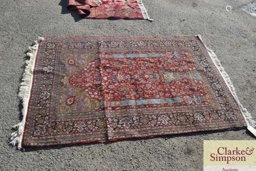 A Isfahan Type rug, having multi floral decoration