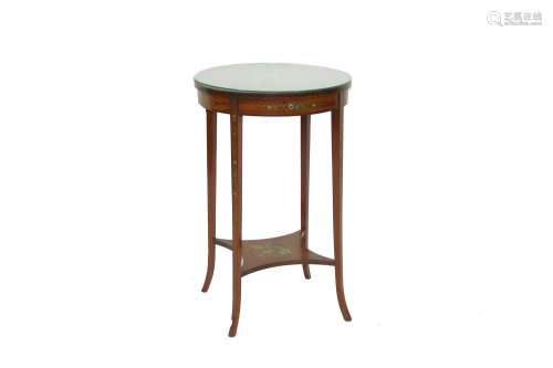 A satinwood and painted circularoccasional table,decorated f...