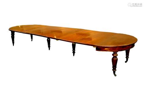 A large Victorian mahoganyD end extending dining table,raise...