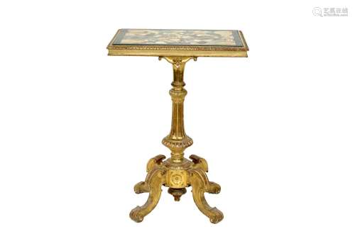 A 19th Century gilt wood and Pietra-Dura occasional table, r...