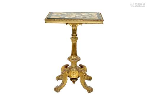 A 19th Century gilt wood and Pietra-Dura occasional table, r...