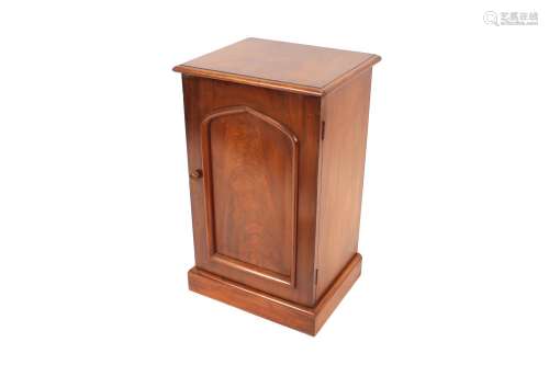 A pair of Victorian mahogany bedside cabinets,enclosed by ar...