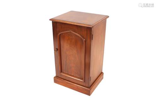 A pair of Victorian mahogany bedside cabinets,enclosed by ar...