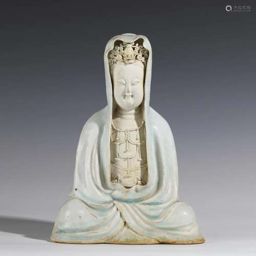 SONG HUTIAN GLAZED GUANYIN PORCELAIN STATUE