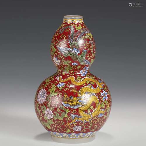 QING DAOGUANG PEKING GLASS GOURD BOTTLE