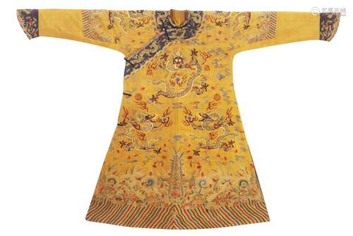 QING IMPERIAL DRAGON SILK ROBE