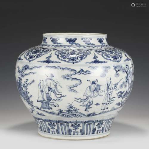 MING BLUE & WHITE JAR