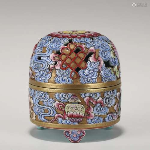 QING QIANLONG FAMILLE ROSE INCENSE BURNER