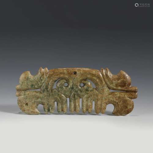 ANCIENT CARVED CHINES JADE COMB