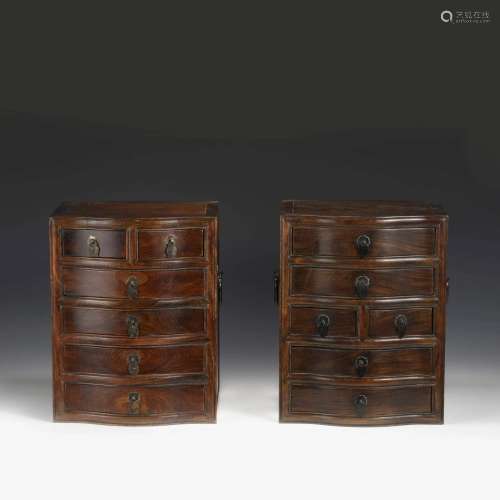 PAIR HUANGHUALI DRAWERS CASES
