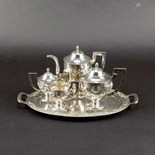 19/20TH C. CHINESE SILVER TEA AND COFFEE SERVICE