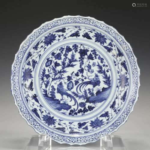 MING BLUE & WHITE PLATE