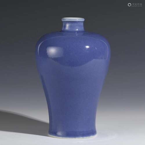 QING QIANLONG SKY BLUE GLAZED MEIPING JAR