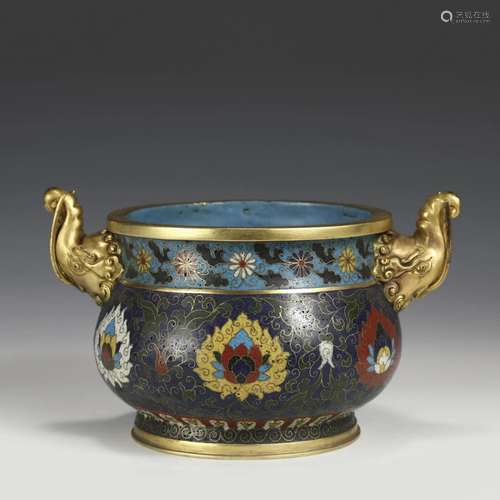 MING XUANDE CLOISONNE INCENSE BURNER