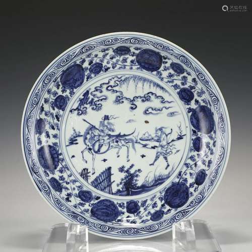 MING BLUE & WHITE PLATE