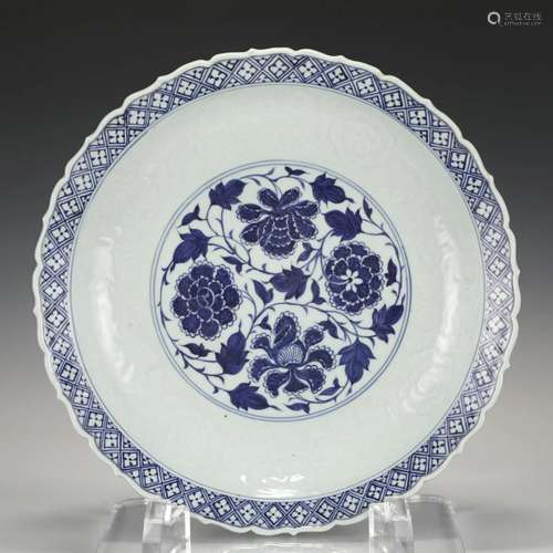 MING BLUE & WHITE PLATE