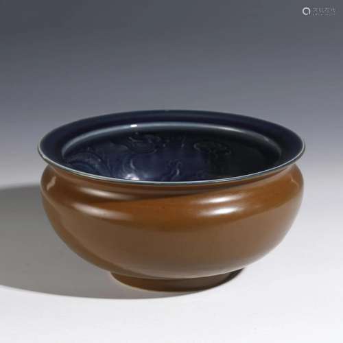 YUAN PURPLE GOLD ZIJIN GLAZE JI BLUE BRUSH WASHER