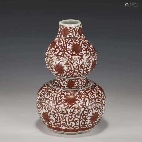 MING JIAJING ALUM RED GOURD BOTTLE