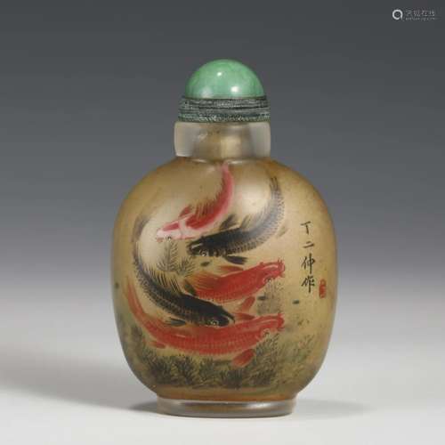 DING ERZHONG PEKING GLASS SNUFF BOTTLE