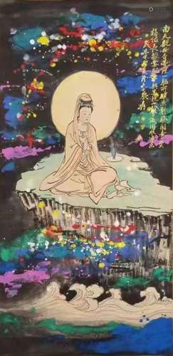 The Picture of Splash Color Avalokitesvara Painted by Zhang ...