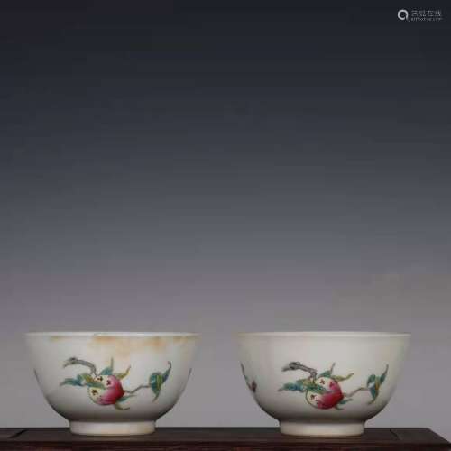 A Pair of Famille Bowls In Qing Qianlong Dynasty