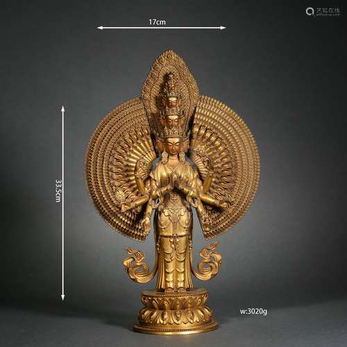 Gilt Bronze Thousand-hand Guanyin