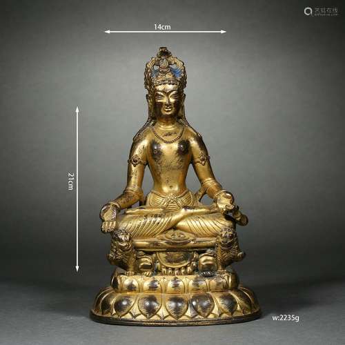 Gilt Bronze Buddha Sitting Statue