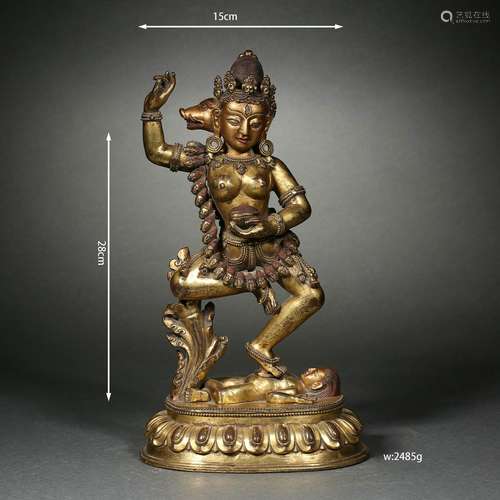 Gilt Bronze Wisdom Buddha in Qing Dynasty