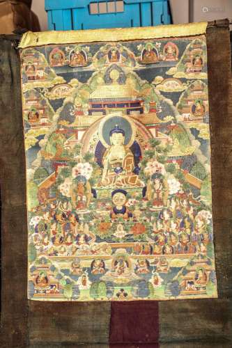 Tanka paradis du Buddha Amithayus ,