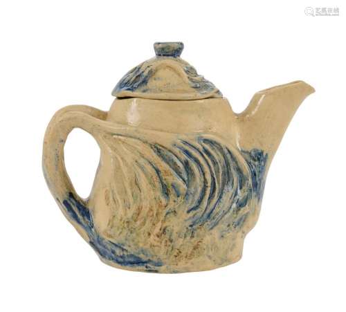 AN AUSTRALIAN POTTERY TEAPOT BY MERRIC BOYD, SIGNED AND DATE...