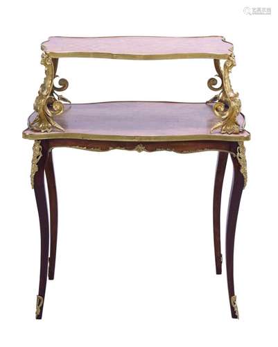 A LOUIS XV-STYLE ORMOLU-MOUNTED KINGWOOD TABLE DESSERTE CIRC...