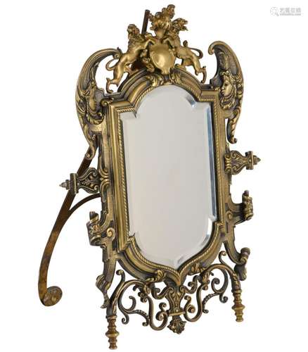 A FRENCH CAST GILT BRONZE TABLE MIRROR CIRCA 1870S