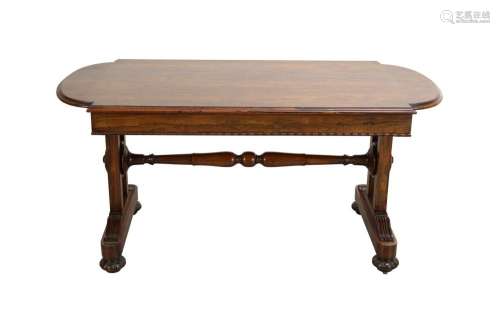 A WILLIAM IV ROSEWOOD LIBRARY TABLE EARLY 1830S
