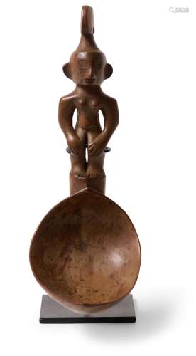 A LARGE PHILLIPINE ISLANDS WOODEN CEREMONIAL SPOON IFUGAO PE...