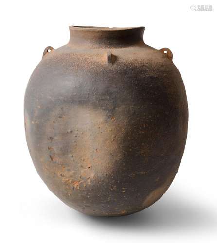 A LARGE JAPANESE HOKURIKU WARE STORAGE JAR HEIAN (794-1185) ...