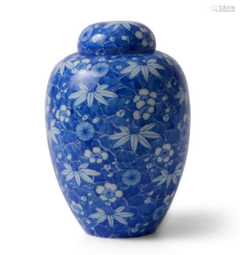 A JAPANESE BLUE AND WHITE VASE BY KANZAN DENSHICHI (1821-189...
