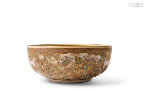 A LARGE JAPANESE SATSUMA BOWL MEIJI PERIOD (1868-1912)