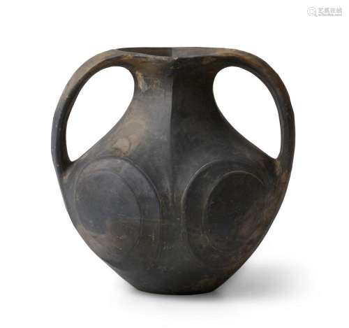 A CHINESE BURNISHED BLACK POTTERY AMPHORA SICHUAN PROVINCE, ...