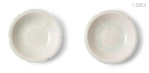 A PAIR OF CHINESE QINGBAI FOLIATE-RIM DISHES SONG DYNASTY (9...