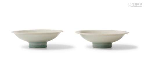 A PAIR OF CHINESE QINGBAI FOOTED DISHES SONG DYNASTY (960-12...