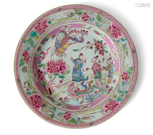 A CHINESE FENCAI/FAMILLE ROSE DISH YONGZHENG PERIOD (1722-17...