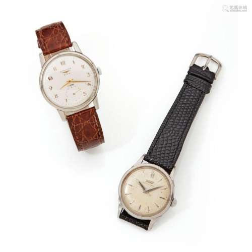 ongines et Tissot, vers 1950. Un lot de 2 montres mécaniques...